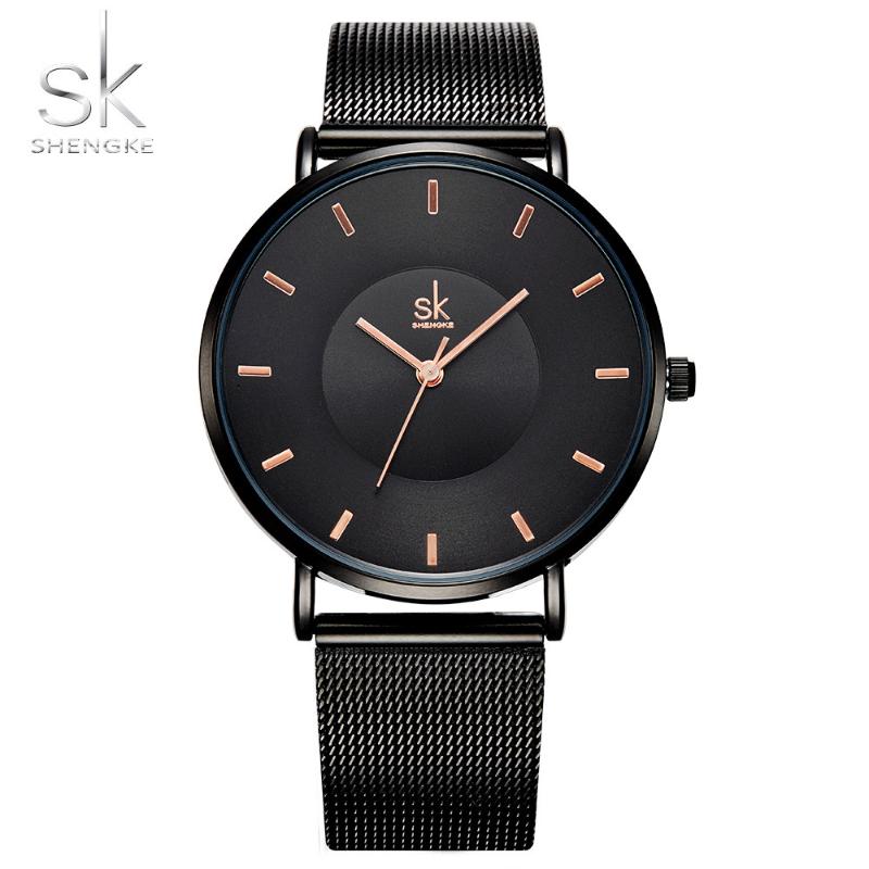Wristwatches SK Fashion Black Women Watches SHENGKE High Quality Ultra Thin Quartz Watch Woman Elegant Dress Ladies Montre Femme 2021, Silver
Wristwatches SK Fashion Black Women Watches SHENGKE High Quality Ultra Thin Quartz Watch Woman Elegant Dress Ladies Montre Femme 2021, Silver