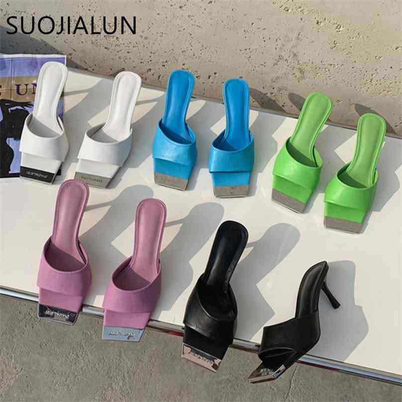SUOJIALUN Brand Thin High Heels Slippers Ladies Elegant Slip On Mule Shoes Leisure Outdoor Sandals Slides Flip Fl 210708, Black
SUOJIALUN Brand Thin High Heels Slippers Ladies Elegant Slip On Mule Shoes Leisure Outdoor Sandals Slides Flip Fl 210708, Black