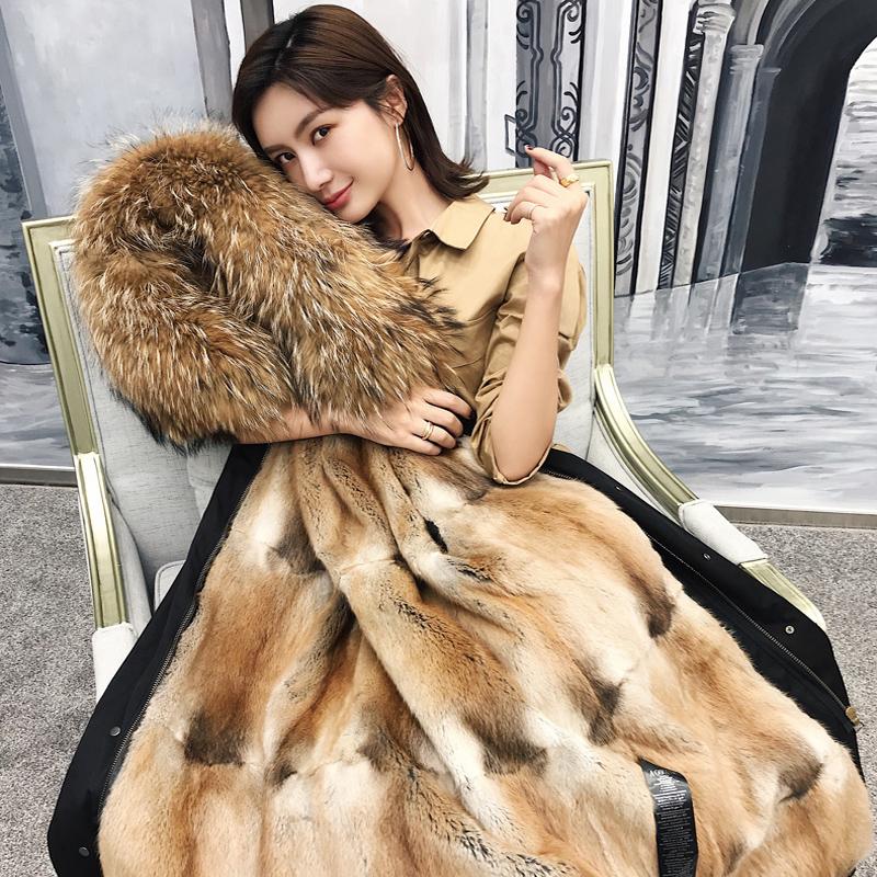 Women's Leather & Faux Fashion Parka Coat Female Fur Lining Raccoon Collar Thick Section Warm Long High-end Street, Black
Women's Leather & Faux Fashion Parka Coat Female Fur Lining Raccoon Collar Thick Section Warm Long High-end Street, Black