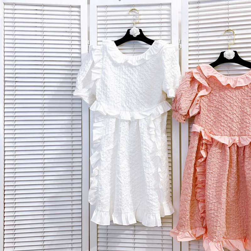 DEAT Women Dress Round Neck Short sleeve Arrivals Lady Sexy Fashion Spring Summer 11D650 210709