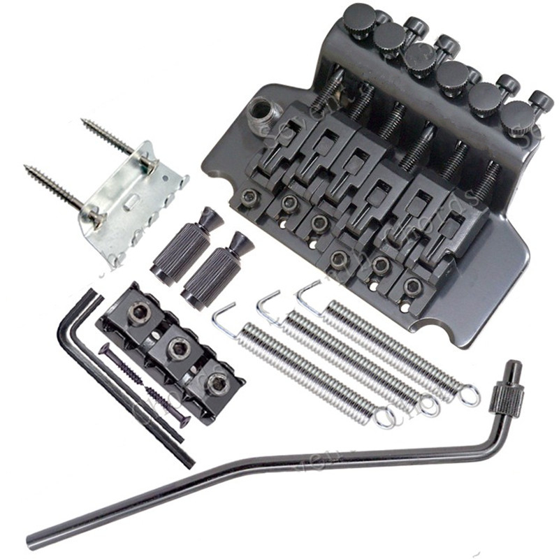 Black Tremolo Bridge Double Locking Systyem Pulled guitar strings Bridge Electric guitar Bridge guitar parts
Black Tremolo Bridge Double Locking Systyem Pulled guitar strings Bridge Electric guitar Bridge guitar parts