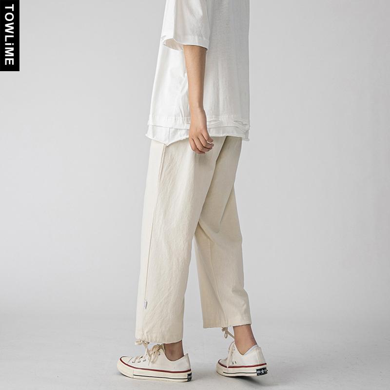Harajuku Summer Men's Ankle-Length Harem Pants Korean Streetwear Mens Thin Track Trousers Male Chic Solid Color Sweatpants