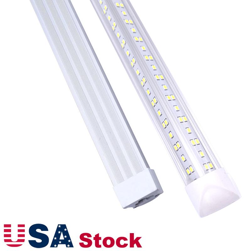 4Ft 8Ft V Shape Integrate LED Tube Light 4 Rows 144W 8 Ft Feet Cooler Door Freezer Lighting SMD2835 Factory Warehouse Garage Lamp