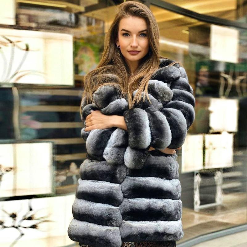 Women's Fur & Faux Winter Fashion Natural Rex Coat With Turn-down Collar Trendy Chinchilla Color Real Coats For Woman, Black
Women's Fur & Faux Winter Fashion Natural Rex Coat With Turn-down Collar Trendy Chinchilla Color Real Coats For Woman, Black