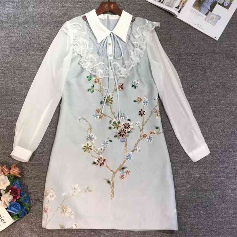 Truevoker Women Runway Dress Lace Sleeve Peter Pan Collar Pink Flower Crystal Diamond Vintage Prom Robe Mujer Festa Vestido 210602, Sky blue
Truevoker Women Runway Dress Lace Sleeve Peter Pan Collar Pink Flower Crystal Diamond Vintage Prom Robe Mujer Festa Vestido 210602, Sky blue
