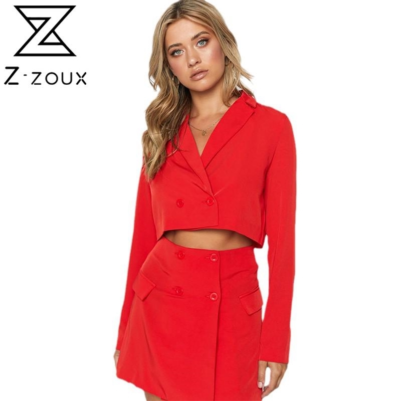 Women Set Blazer Skirt Sets Vintage Short Long Sleeve Suit High Waist Skirts Sexy Two Piece 210513