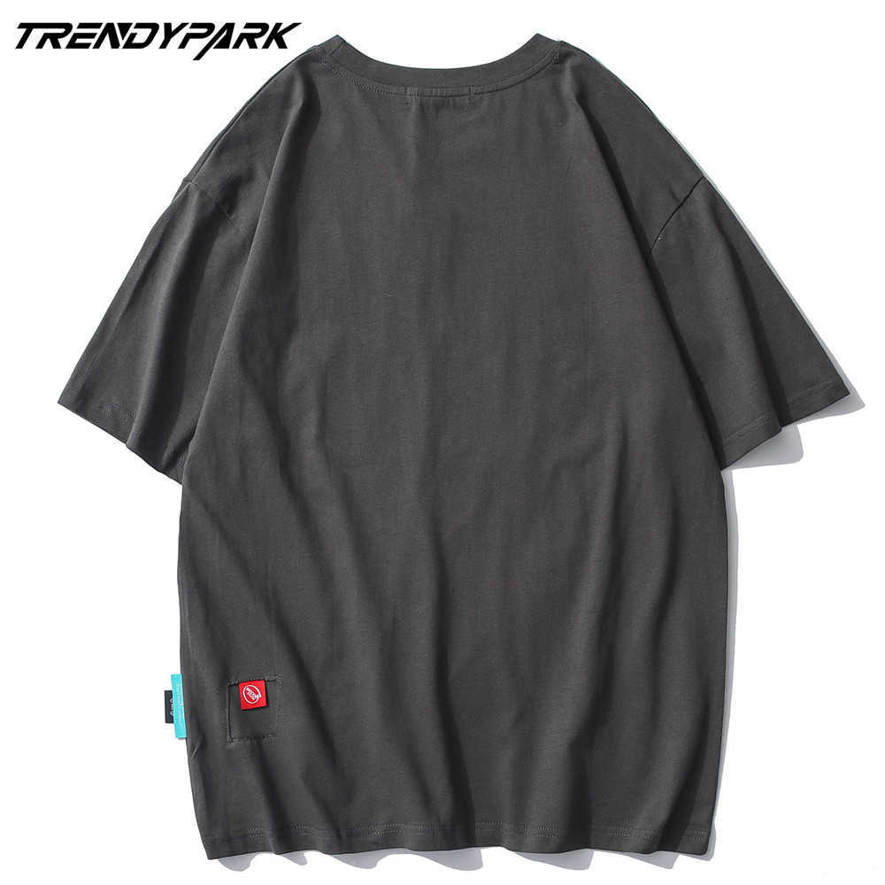 Men's T-shirt Summer Short Sleeve Printed Tee Hip Hop Oversized Cotton Casual Harajuku Streetwear Top Tshirts Clothing 210601