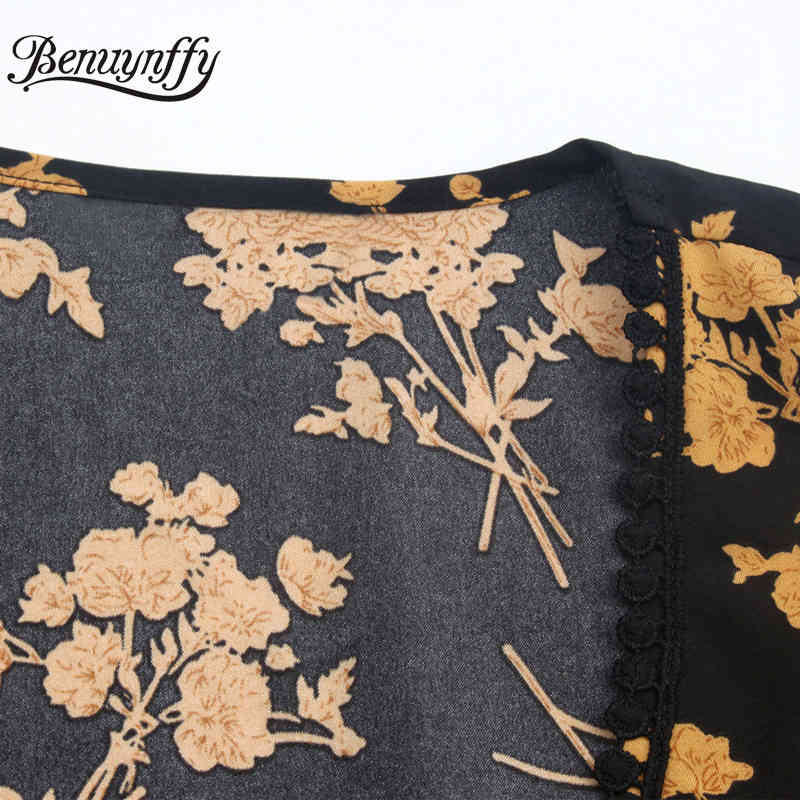 Surplice Neck Floral Print Long Dress Women Spring Holiday Boho Lace Patchwork High Waist Asymmetrical 210510