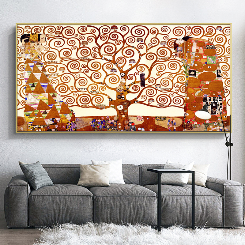 modern wall art tree of life gustav klimt wall pictures for living room canvas painting decorative printed art drop