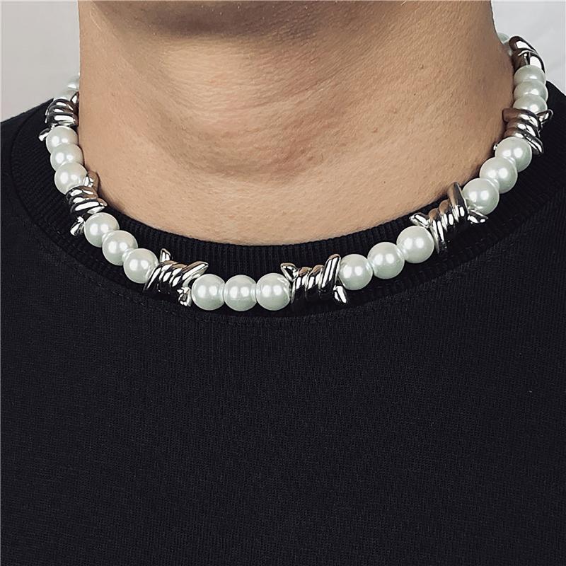 Chains AENSOA Hiphop Punk Charm Pearl Twist Metal Knot Choker Necklaces Fashion 2022 Unisex Necklace For Women Male Street Jewelry Gift, Silver
Chains AENSOA Hiphop Punk Charm Pearl Twist Metal Knot Choker Necklaces Fashion 2022 Unisex Necklace For Women Male Street Jewelry Gift, Silver