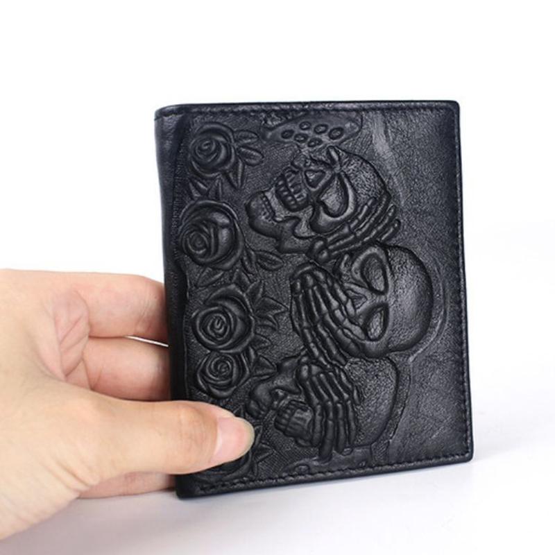 Wallets Punk Style Rose Ghost Head Embossed Wallet For Men Gothic Black Leather Short Vintage Skull Men's Purse, Vertical black
Wallets Punk Style Rose Ghost Head Embossed Wallet For Men Gothic Black Leather Short Vintage Skull Men's Purse, Vertical black