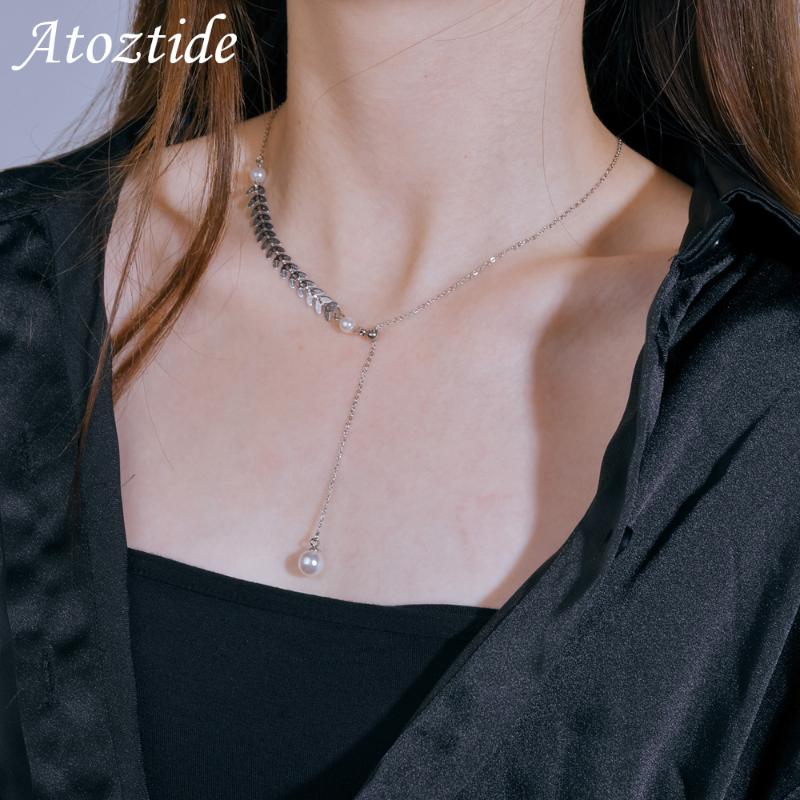 Pendant Necklaces Atoztide Wheat Pearl Y-shaped Necklace Stainless Steel Simple Fassion Jewelry For Women Girl Jewerly Gift Wholesale, Silver
Pendant Necklaces Atoztide Wheat Pearl Y-shaped Necklace Stainless Steel Simple Fassion Jewelry For Women Girl Jewerly Gift Wholesale, Silver