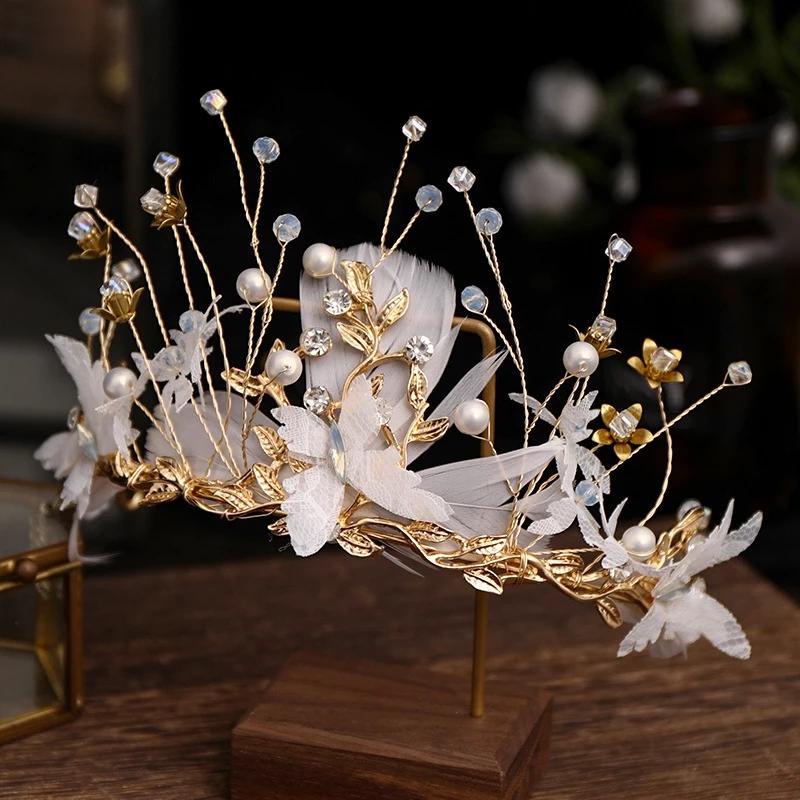 Hair Clips & Barrettes Bridal Tiara Crown Wedding Butterfly Feather Headband Crystal Rhinestone Gold Accessories Jewelry
Hair Clips & Barrettes Bridal Tiara Crown Wedding Butterfly Feather Headband Crystal Rhinestone Gold Accessories Jewelry