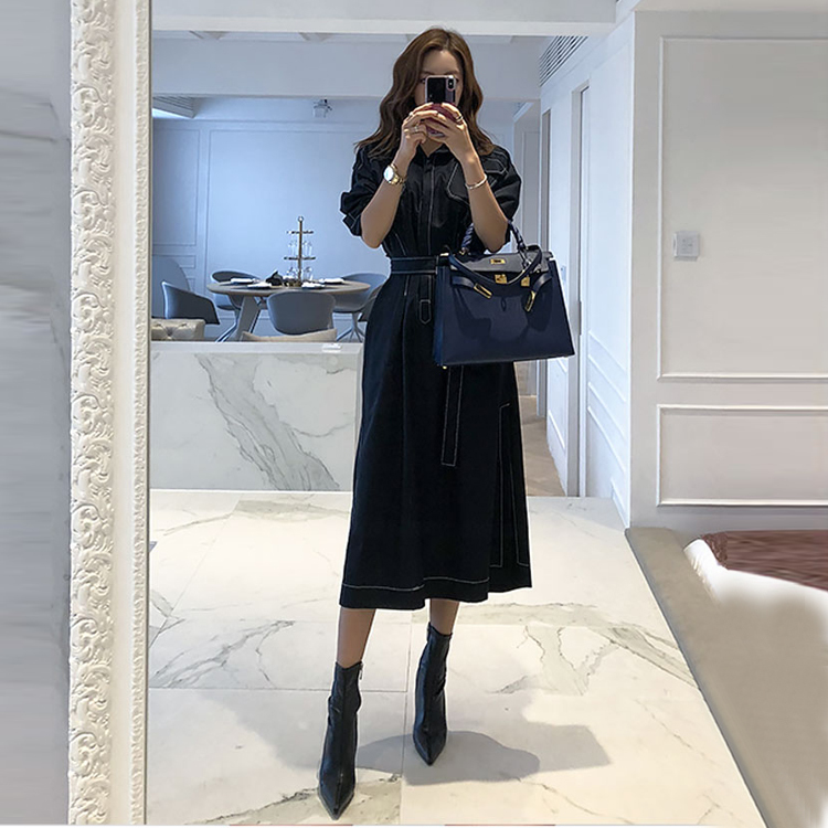 Arrival Fashion Korean Women Summe Dress Lace-Up Vintage Vestido Robe Femme Ete Sukienki 210520