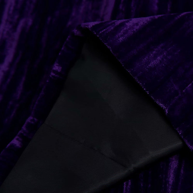 Winter women Diamond -studded btton Female Double breasted Purple long suit jacket 210520