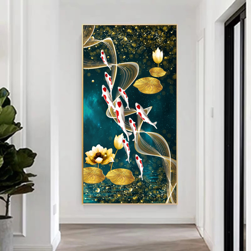 Golden Fish Painting On Canvas Wall Art Pictures For Living Room Animal Posters And Prints Abstract Modern Home Decoration