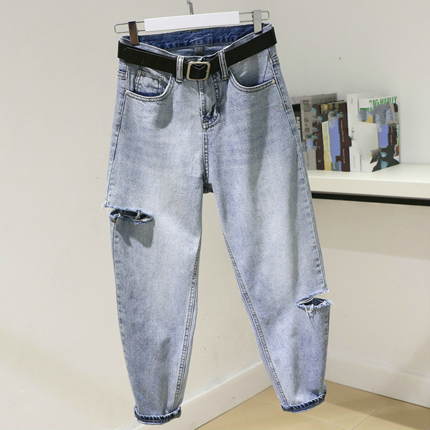 Women's Jeans Boyfriend For Women High Waist Harem Woman Pantalon Femme BF Style Casual Ripped Hole Washed Loose Denim Pants KMIX, Baby blue
Women's Jeans Boyfriend For Women High Waist Harem Woman Pantalon Femme BF Style Casual Ripped Hole Washed Loose Denim Pants KMIX, Baby blue