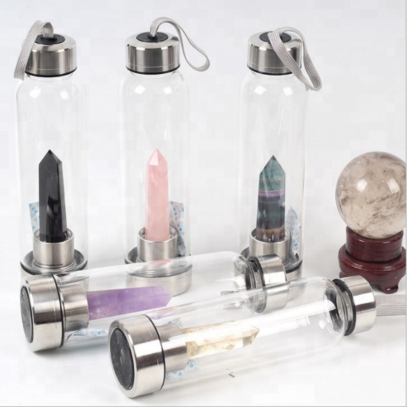 Natural Quartz Gemstone Glass Water tumbler Direct sport Drinking Cup Crystal Obelisk Healing Wand Bottle with Rope, As shown
Natural Quartz Gemstone Glass Water tumbler Direct sport Drinking Cup Crystal Obelisk Healing Wand Bottle with Rope, As shown