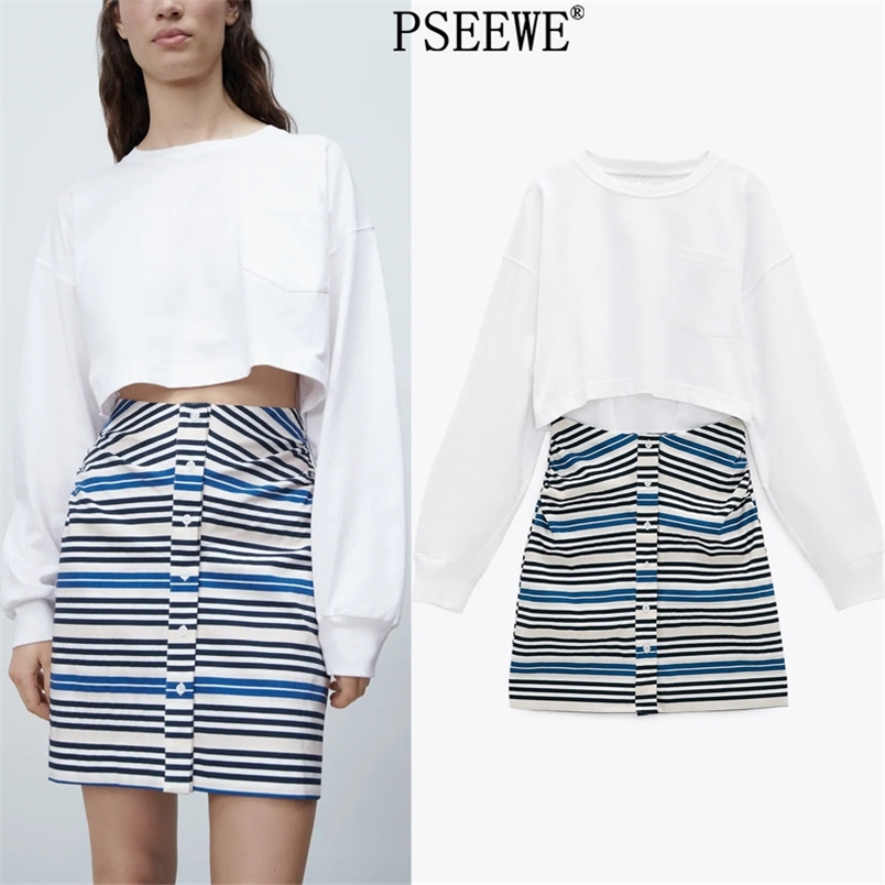 Patchwork Striped White Mini Dress Woman Spring Fashion Waist Cut Out Long Sleeve es Women Casual Girl 210519
Patchwork Striped White Mini Dress Woman Spring Fashion Waist Cut Out Long Sleeve es Women Casual Girl 210519
