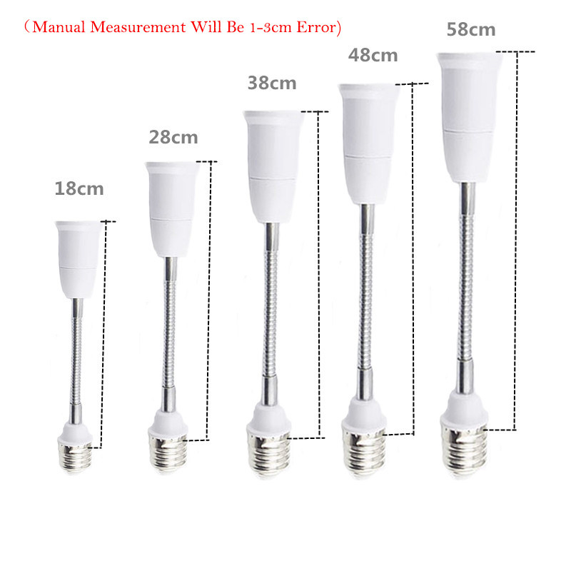 Lamp Bases LED Bulb Base Converters e 27 to E27 Socket Flexible Extension cord wall Light Holder Lamps Adapter 18 28 38 48 58cm