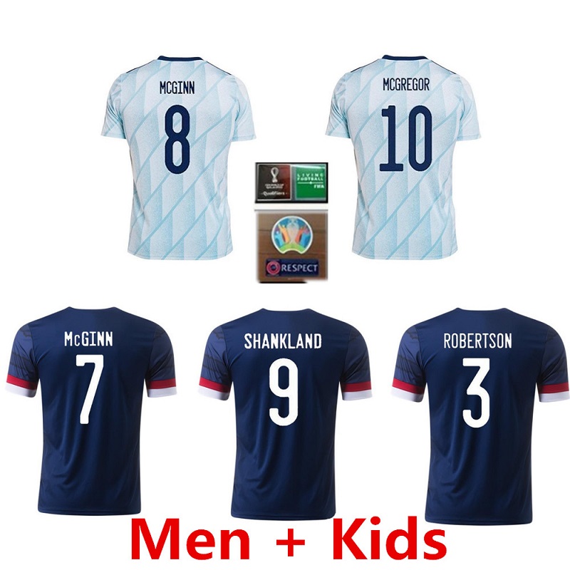 Scotland Home Away Soccer Jersey 20 21 MCGREGOR ROBERTSON FRASER NAISMITH CHRISTIE FORREST MCGINN football shirt men tshirts + kids kit uniform, Patch
Scotland Home Away Soccer Jersey 20 21 MCGREGOR ROBERTSON FRASER NAISMITH CHRISTIE FORREST MCGINN football shirt men tshirts + kids kit uniform, Patch