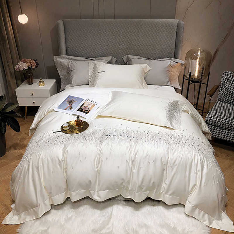 2021 new 100 thread count cotton light luxury four piece set model soft embroidery high-end bedding
2021 new 100 thread count cotton light luxury four piece set model soft embroidery high-end bedding