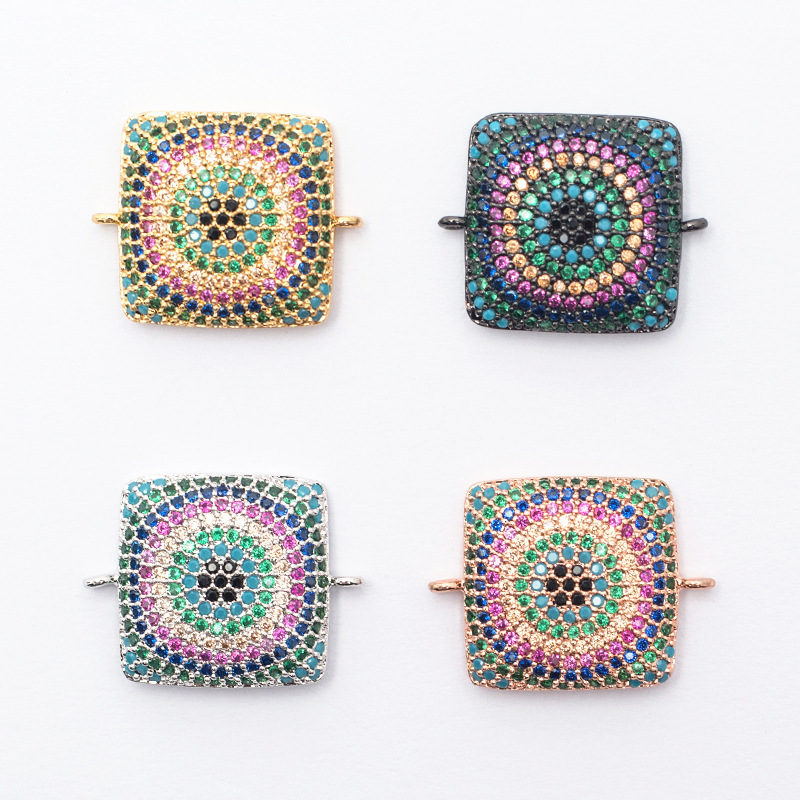 Rainbow Color Square Micro Pave Copper EviL Eye Charms for DIY Jewelry Connectors
Rainbow Color Square Micro Pave Copper EviL Eye Charms for DIY Jewelry Connectors