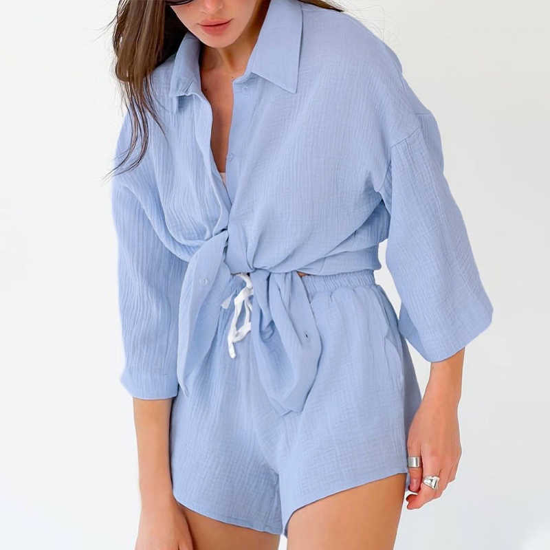Cotton Casual Loose 2 Piece Sets Women Turn-Down Collar Shirts And High Waist Shorts Suits Fashion Loung Wear Beach Outfits 210709, Black
Cotton Casual Loose 2 Piece Sets Women Turn-Down Collar Shirts And High Waist Shorts Suits Fashion Loung Wear Beach Outfits 210709, Black