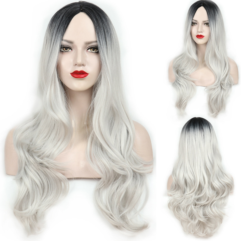 Fashion Long Wave Synthetic Omber Women's Hair wig for Daily Life Cosplay