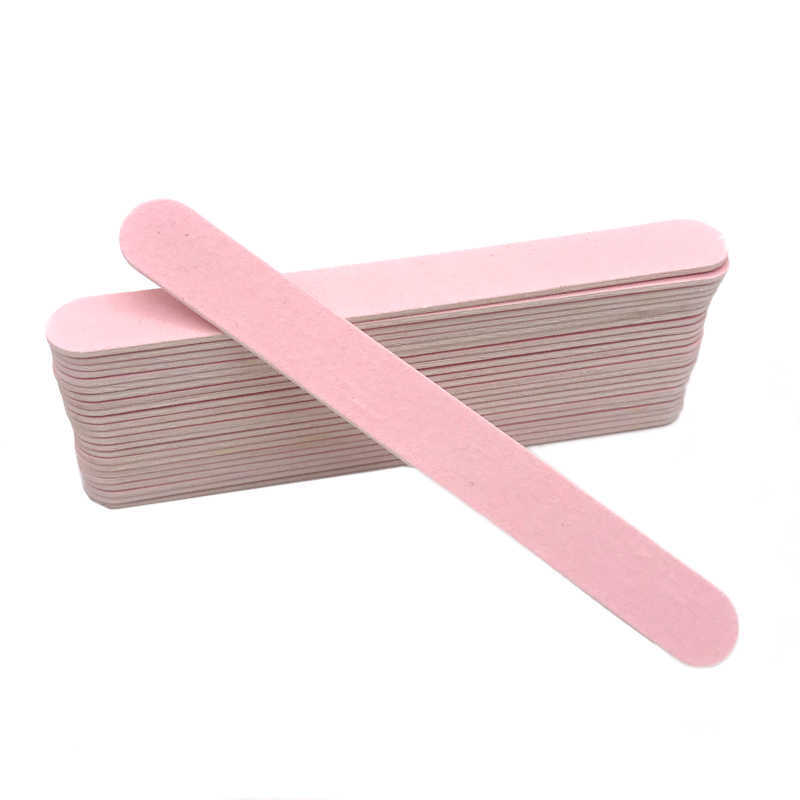 500pcs/set Professional Nail File 240/240 Grit Straight Wooden Buffer Disposable pilniki do paznokci Sandpaper 210630