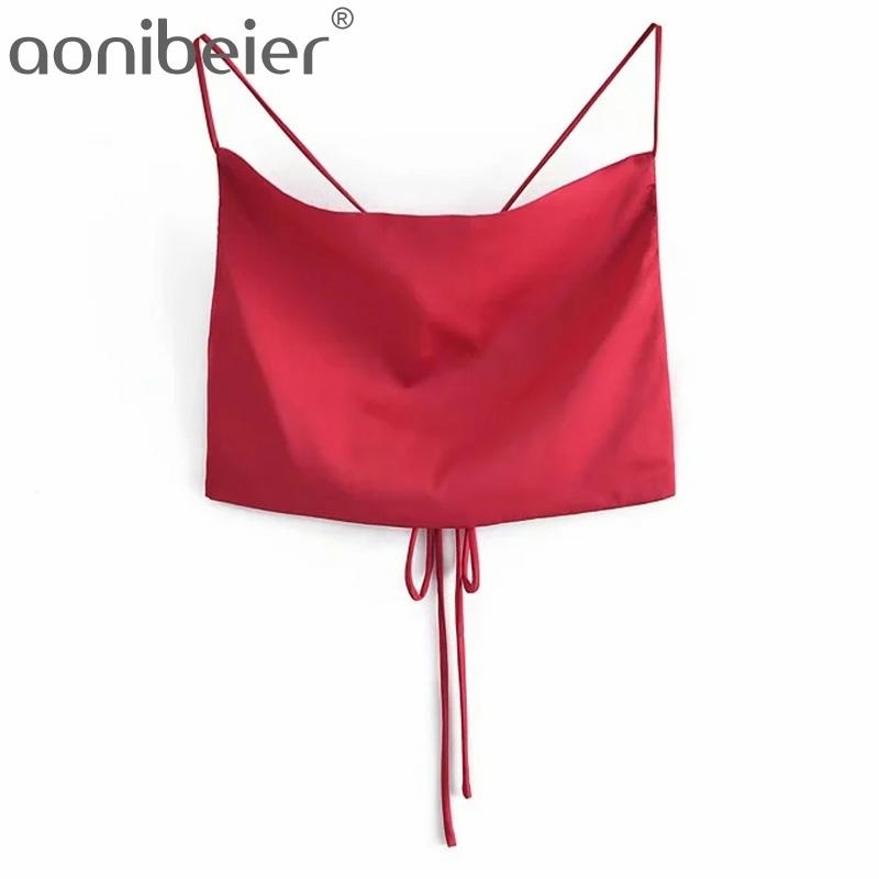 Pink Red Blue Smooth Satin Camis Summer Sleeveless Criss-Cross Lace-Up Back Draped Collar Women Camisoles Crop Tops 210604
Pink Red Blue Smooth Satin Camis Summer Sleeveless Criss-Cross Lace-Up Back Draped Collar Women Camisoles Crop Tops 210604
