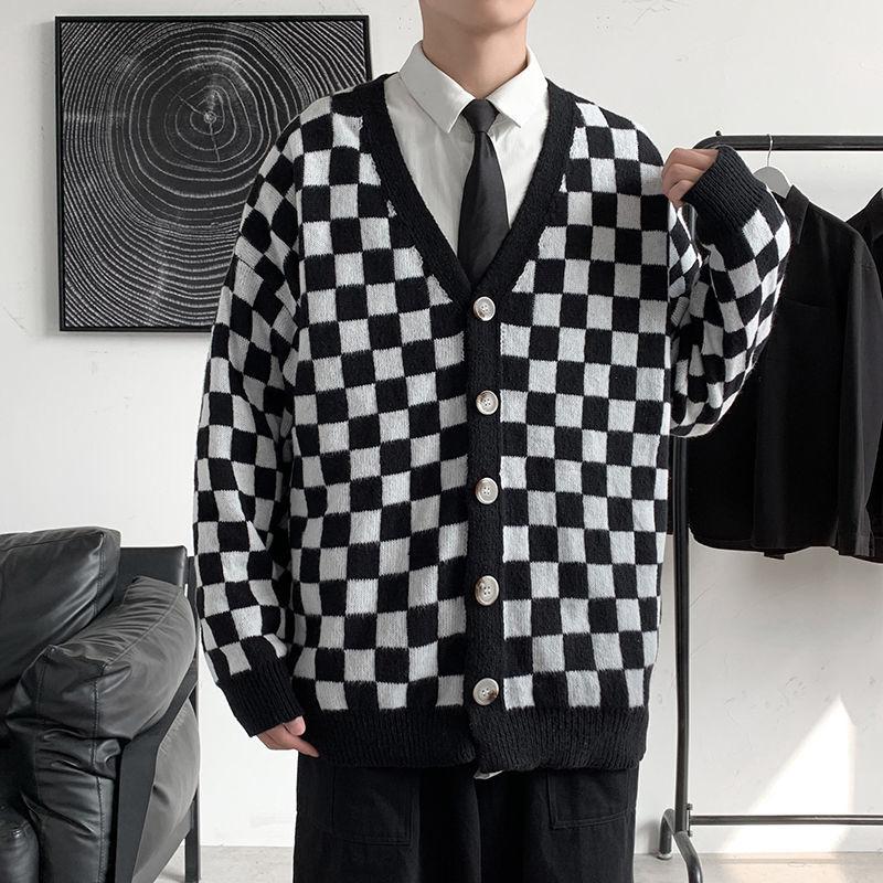 Men's Sweaters Autumn Plaid Cardigan Sweater Men Warm Fashion Casual V-neck Knitted Coat Loose Long-sleeved Mens Jumper, White;black
Men's Sweaters Autumn Plaid Cardigan Sweater Men Warm Fashion Casual V-neck Knitted Coat Loose Long-sleeved Mens Jumper, White;black