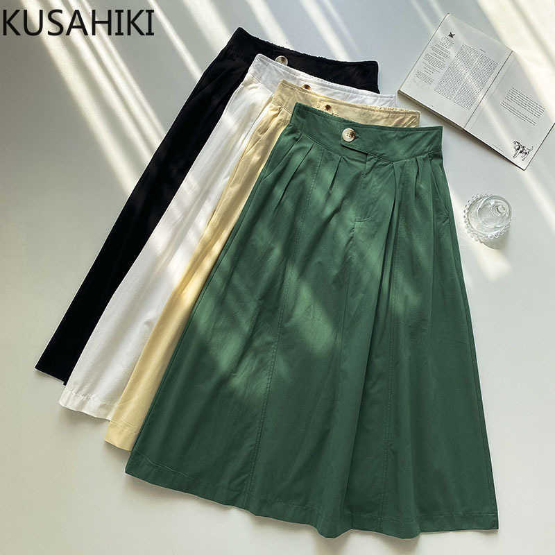 KUSAHIKI Woman Skirts Korean High Waisted Causal A-line Skirt Summer Fashion Mid-calf Bottoms Faldas De Mujer 6J466 210602, White
KUSAHIKI Woman Skirts Korean High Waisted Causal A-line Skirt Summer Fashion Mid-calf Bottoms Faldas De Mujer 6J466 210602, White