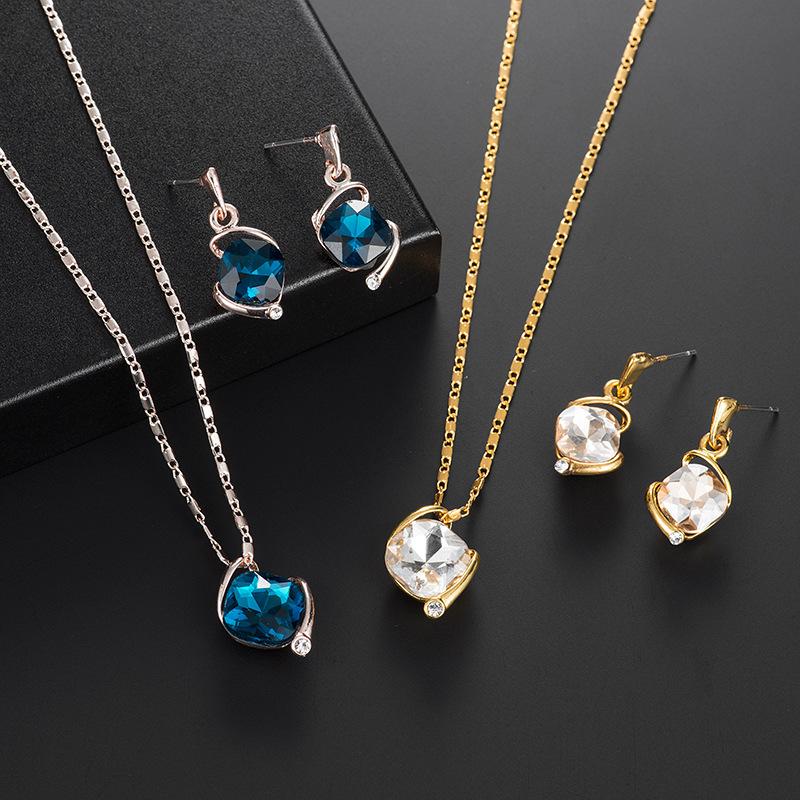 Earrings & Necklace Style Romantic Geometric Irregular Graphic Suit Woman Zircon White Blue Earring Set 2021, As pic
Earrings & Necklace Style Romantic Geometric Irregular Graphic Suit Woman Zircon White Blue Earring Set 2021, As pic