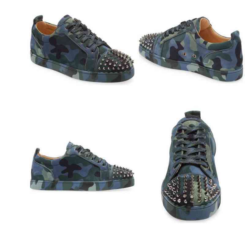 2021s Couple's Casual Shoes spiked sneakers Junior Spikes Orlato low-top sneaker red bottom flats rubber sole camouflage calfskin suede
2021s Couple's Casual Shoes spiked sneakers Junior Spikes Orlato low-top sneaker red bottom flats rubber sole camouflage calfskin suede