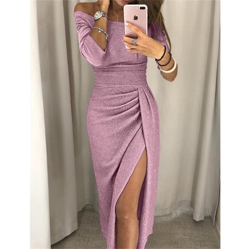 Autumn Arrival Women Sexy Off Shoulder Pink Shinny Party Dresses Celebrity Lady knitted Ruched Split Long Sleeve Vestidos 210517, Beige
Autumn Arrival Women Sexy Off Shoulder Pink Shinny Party Dresses Celebrity Lady knitted Ruched Split Long Sleeve Vestidos 210517, Beige