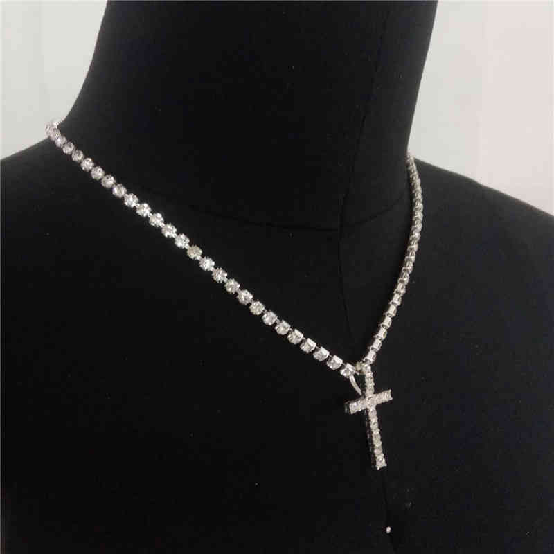Religious punk ribbon Diamond Necklace DIY diamond chain by0224