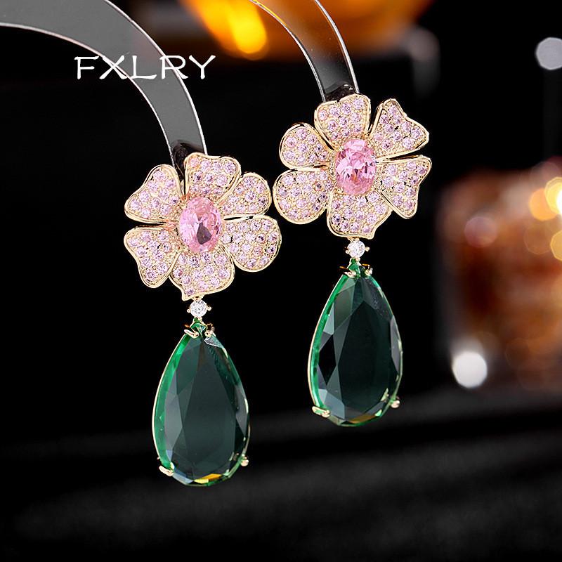 Dangle & Chandelier FXLRY Flower Earrings Micro-Inlaid Zircon Luxury Drop For Women Wedding Bridal Jewelry, Silver
Dangle & Chandelier FXLRY Flower Earrings Micro-Inlaid Zircon Luxury Drop For Women Wedding Bridal Jewelry, Silver
