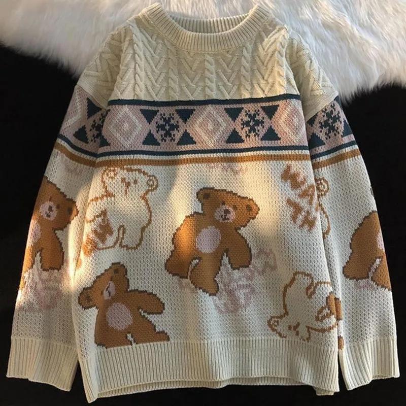 Women's Sweaters Deeptown Kawaii Cartoon Printed Knitted Sweater Women Korean Style Cute Aygyle Oversize Long Sleeve Jumper Vintage Autumn W, White;black
Women's Sweaters Deeptown Kawaii Cartoon Printed Knitted Sweater Women Korean Style Cute Aygyle Oversize Long Sleeve Jumper Vintage Autumn W, White;black