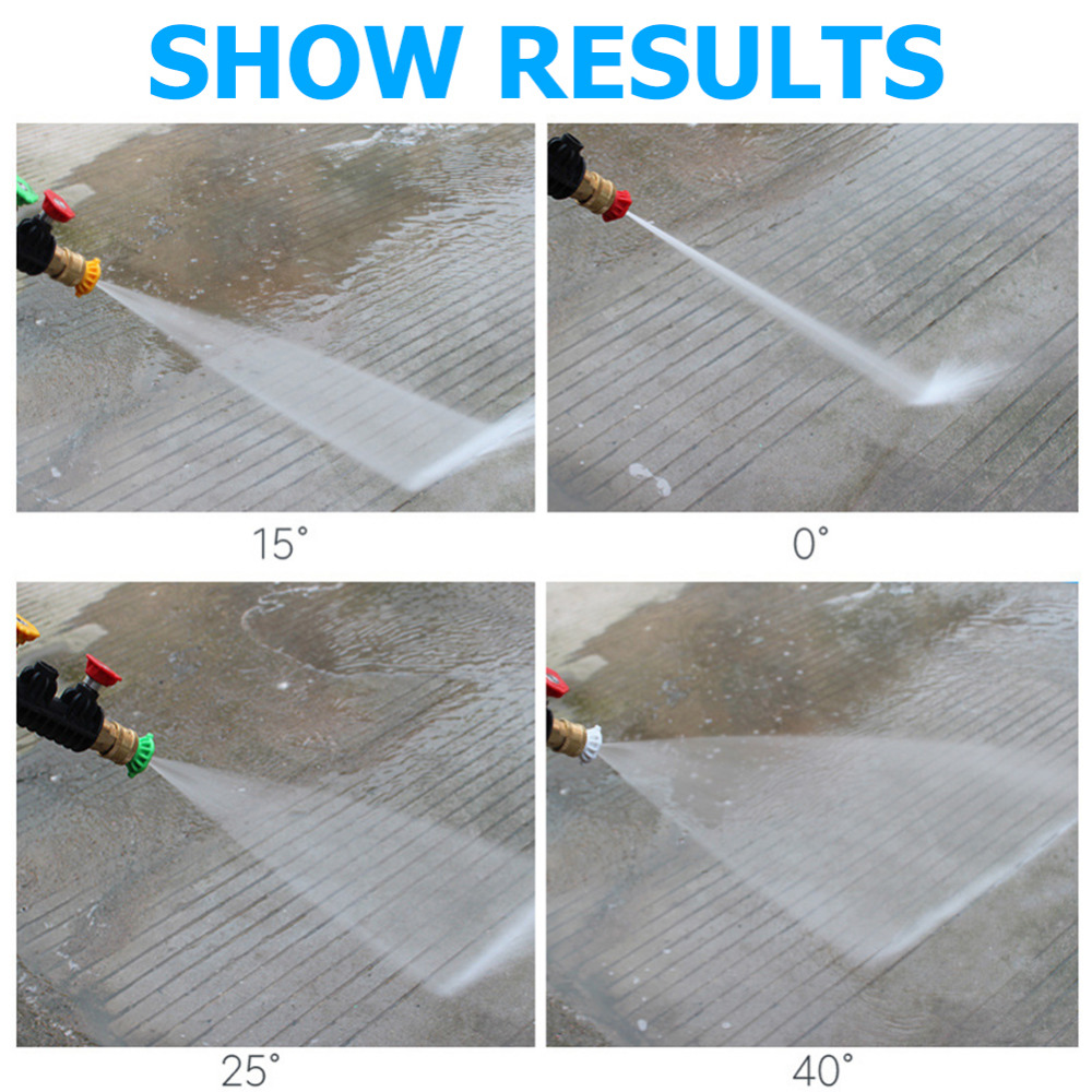 Car High Pressure Washer Tools Cleaning Parts Nozzle Jet Snow Foam Lance Spray Wash Gun Nozzle-Tip 0 to 65 Degrees Auto Cleaner Tool