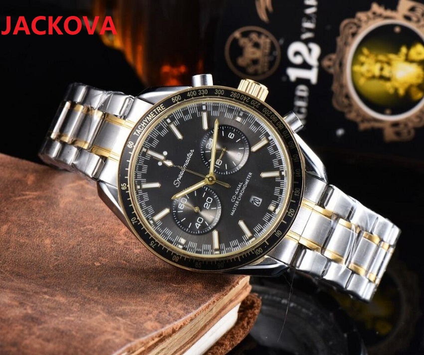 Top quality Men Watch Full Function Stopwatch Famous classic designer Luxury Quartz Movement Automatic Date Men Gold Wristwatch, As pic
Top quality Men Watch Full Function Stopwatch Famous classic designer Luxury Quartz Movement Automatic Date Men Gold Wristwatch, As pic