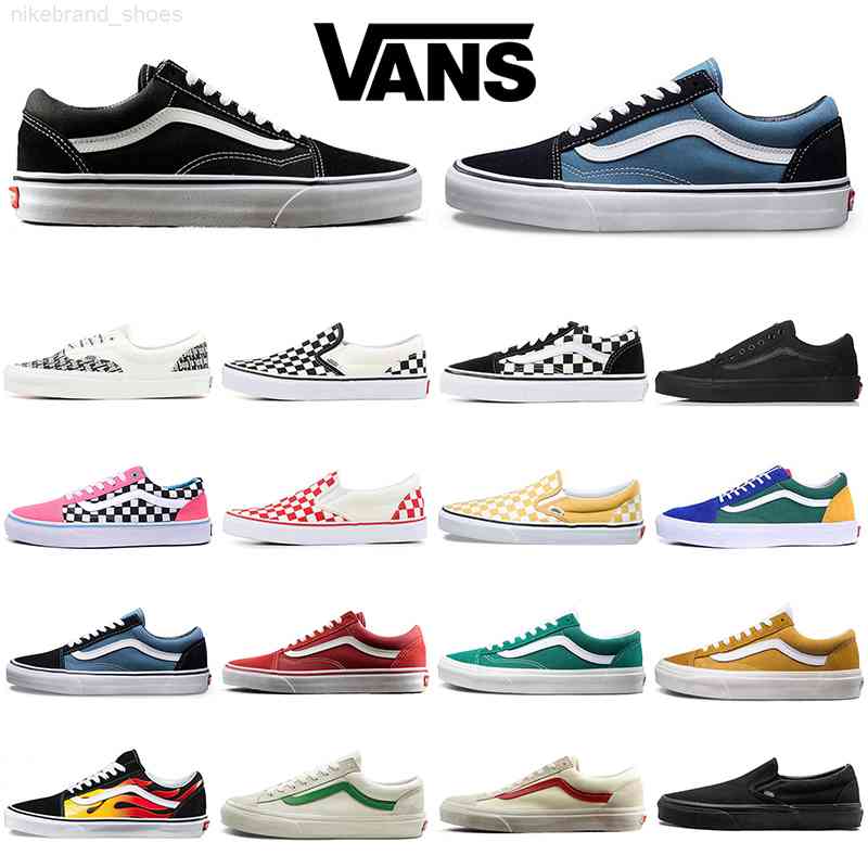 

vans classic van old skool canvas shoes for men women fear of god Triple White Black Red Pink #11 Green Slip on Skateboard Sports Sneakers, #1