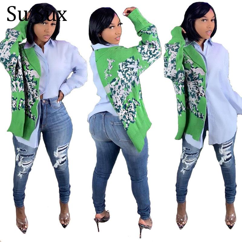 Women' Blouses & Shirts Knitting Patchwork Blouse Women Plus Size Top Loose Turn Down Collar Long Sleeve Clothing African Clothes 2021, As picture
Women' Blouses & Shirts Knitting Patchwork Blouse Women Plus Size Top Loose Turn Down Collar Long Sleeve Clothing African Clothes 2021, As picture