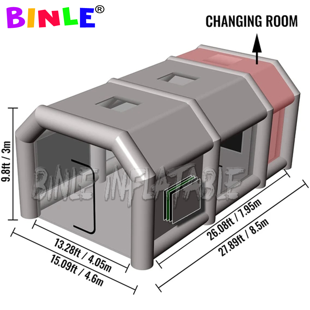 Free door Light Moveable Inflatable Spray Paint Booth for Car with Filter System inflatables giant bus workstation sprays booths Ftcar Paints Commerci