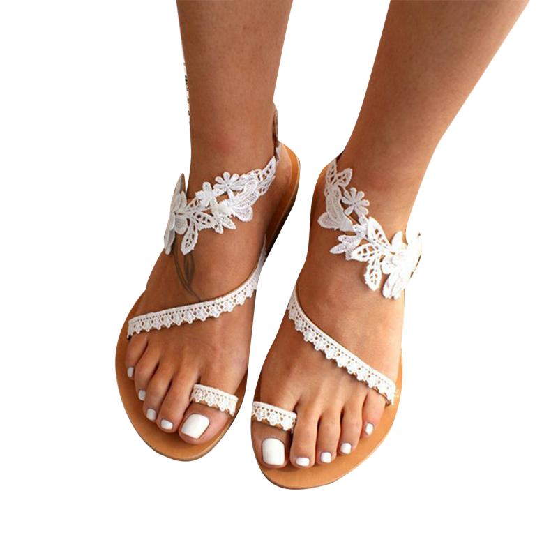 Sandals Women Summer Retro Bohemian Casual Beach Shoes Roman Open-Toe XIN-, As