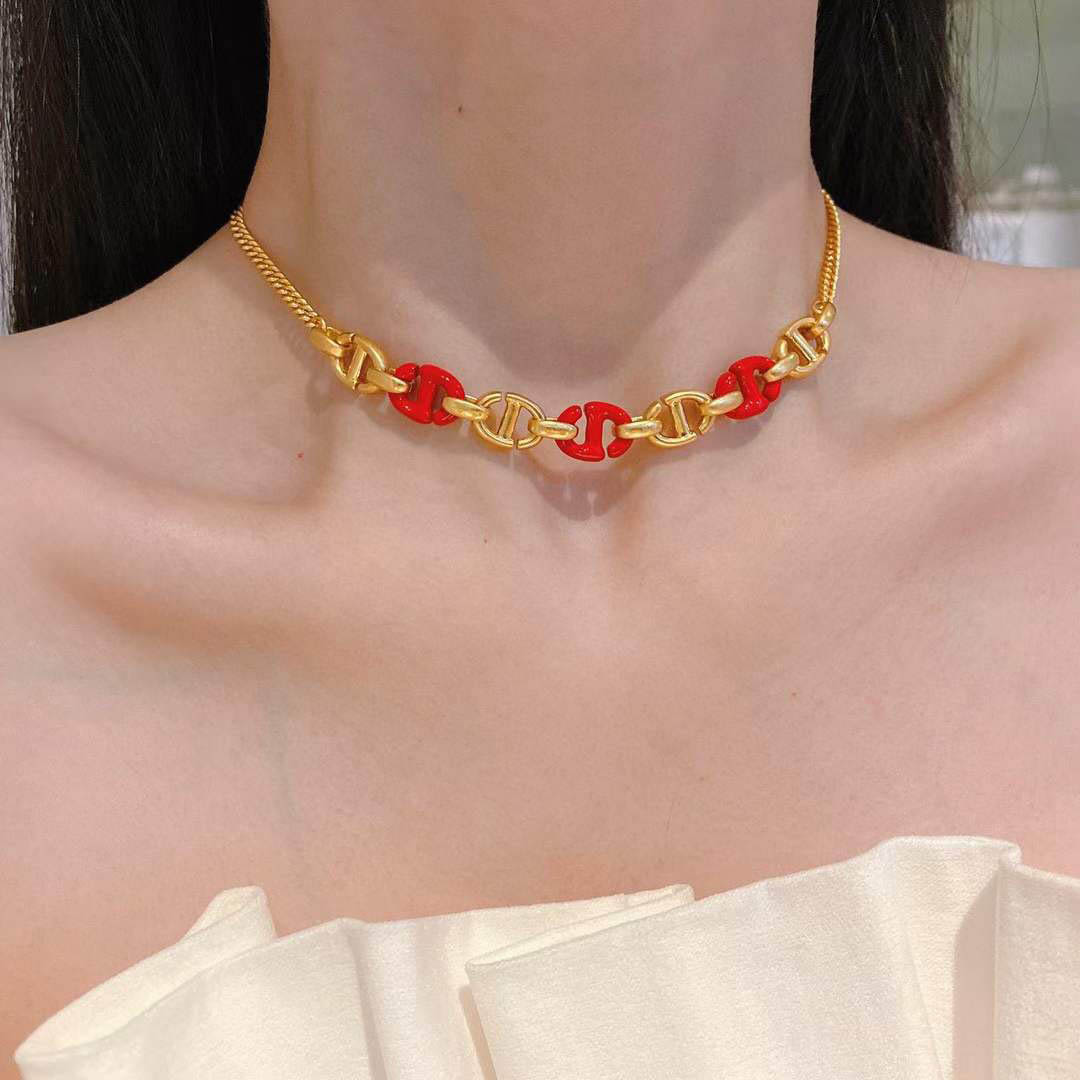 2022 Top quality charm bracelet and necklace red enamel color for women wedding jewelry gift have box PS4772
2022 Top quality charm bracelet and necklace red enamel color for women wedding jewelry gift have box PS4772