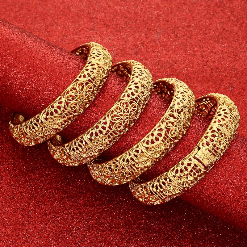 Bangle 4Pcs/lot 24K Dubai Flower Bangles African Gold For Women Girls Bracelets Jewelry Ethiopian Bride Wedding Jewerly Gift
Bangle 4Pcs/lot 24K Dubai Flower Bangles African Gold For Women Girls Bracelets Jewelry Ethiopian Bride Wedding Jewerly Gift