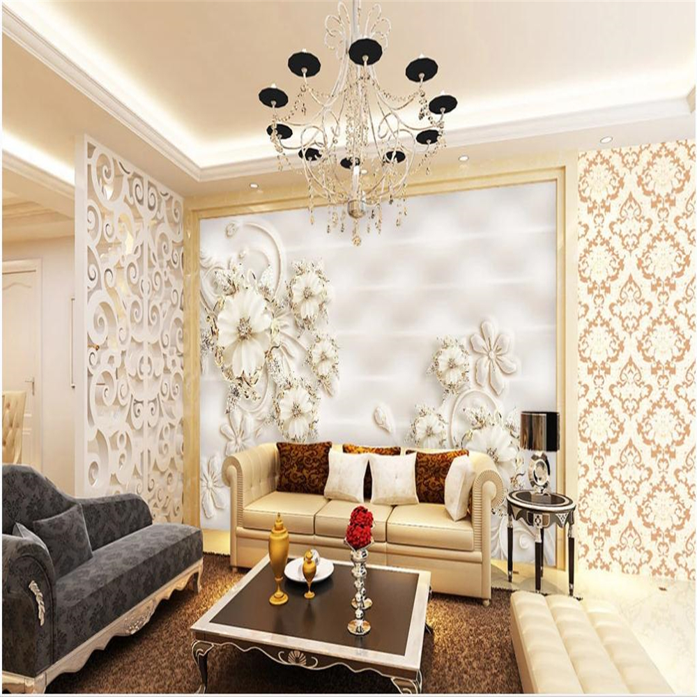 customized wallpaper for walls European relief pattern jewelry art TV background wall 3d wallpapers