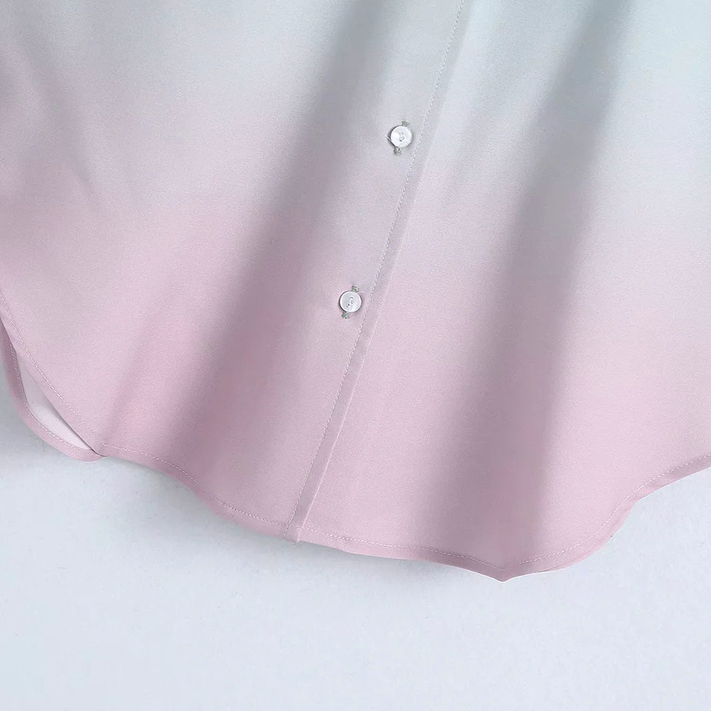 Autumn Fashion Button Up Silk Shirt Vintage Blouse Women Tie-Dyed Lady Long Sleeves Female Loose Street Shirts 210520