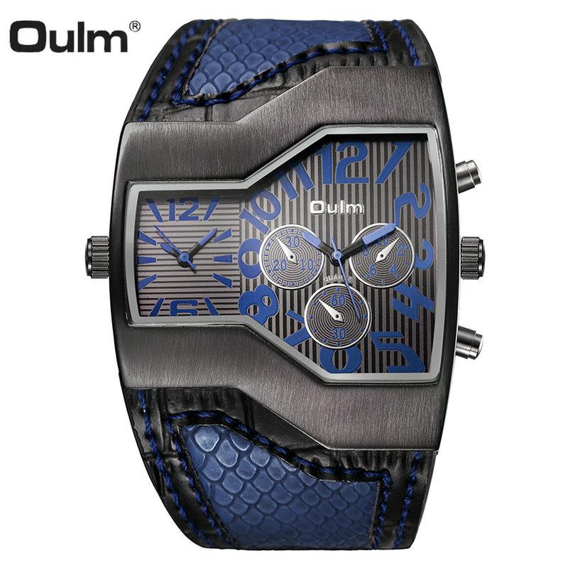 Wristwatches OULM Quartz Watches Men 2 Time Zone Fashion Oversize Steanpunk Mens Watch Leather Band Casual Male Analog Clock, Slivery;brown
Wristwatches OULM Quartz Watches Men 2 Time Zone Fashion Oversize Steanpunk Mens Watch Leather Band Casual Male Analog Clock, Slivery;brown